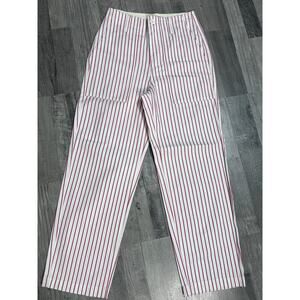 Brixton Striped Pant Womens 24 Red White Straight Leg Workwear Utility Carpenter